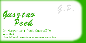 gusztav peck business card